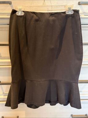 White House Black Market Black Pencil Skirt with Flounce Hem